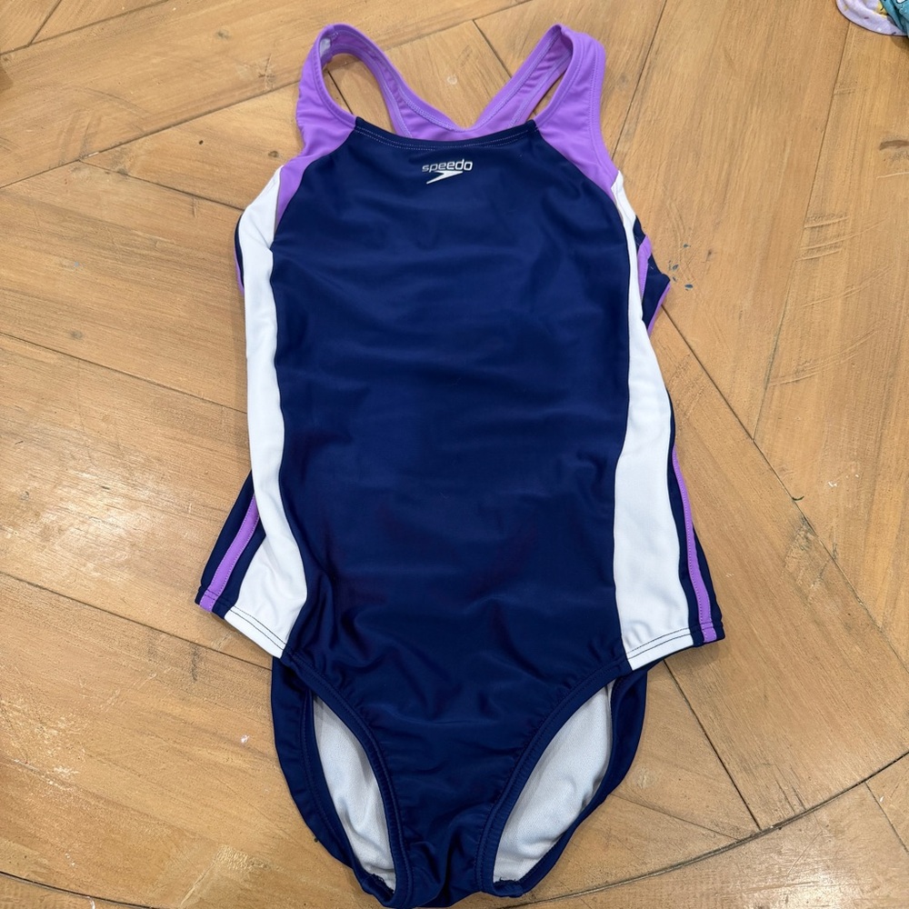 Speedo Kids Swimwear - Navy and Purple 14 One-Piece
